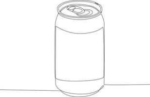 Single continuous line drawing soda aluminum can. Global Day Parent Concept vector