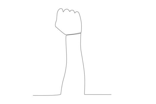 vector continuo uno línea dibujo mano gesto mano puño concepto soltero línea dibujar diseño vector gráfico ilustración