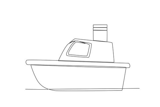 Vector single one line drawing container ship for shipping shipment and logistic concept continuous line draw
