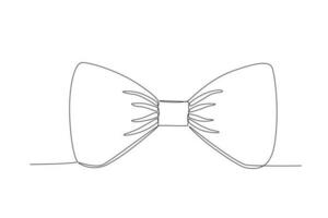Vector continuous one line drawing of a christmas bow