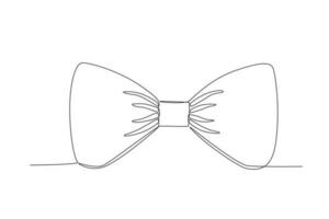 Vector continuous one line drawing of a christmas bow