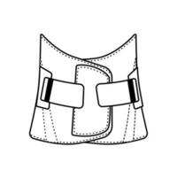 Women's corset. Slimming belt. Vector outline icon isolated on white background.