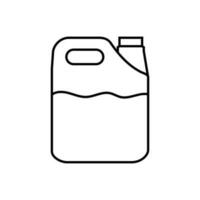 negro línea grande botella con limpiar agua icono aislado en blanco antecedentes. el plastico envase para el enfriador. vector ilustración eps 10