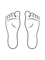 Line drawing of the left and right foot soles. Bottom of feet. Vector flat illustration on white background.