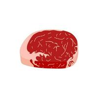 crudo wagyu solomillo filete aislado en blanco fondo, carne de vaca negocio logo modelo para comercio, mercado, restaurante o menú pegatina etiqueta diseño vector ilustración.