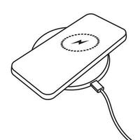 Wireless phone charger icon on white background. Vector illustration EPS 10.