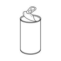 Can Icon in Outline Style on a White Background Suitable for Beverage, Drink, Soda Icon, food can, canned fruit juice, Etc. Vector illustration EPS 10. Editable stroke.