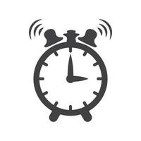 Alarm clock wake-up time icon isolated on white background. Vector illustration.