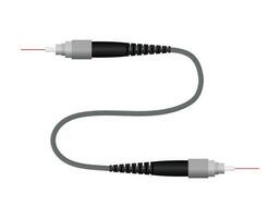 Fiber optic cable with SC, LC, FC and ST connector. vector illustration EPS10.