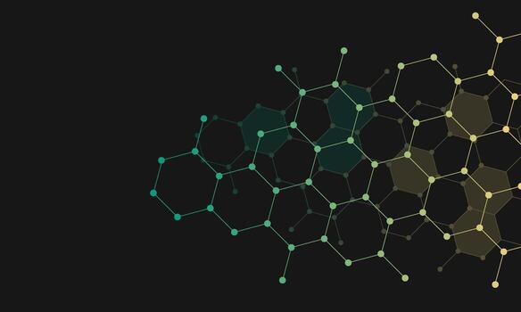 Gradient connection hexagon background. vector
