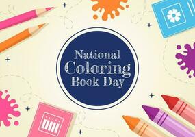 National Coloring Book Vector Illustration on 2 August with Colored Pencils to Draw Image in Flat Cartoon Hand Drawn Background Templates