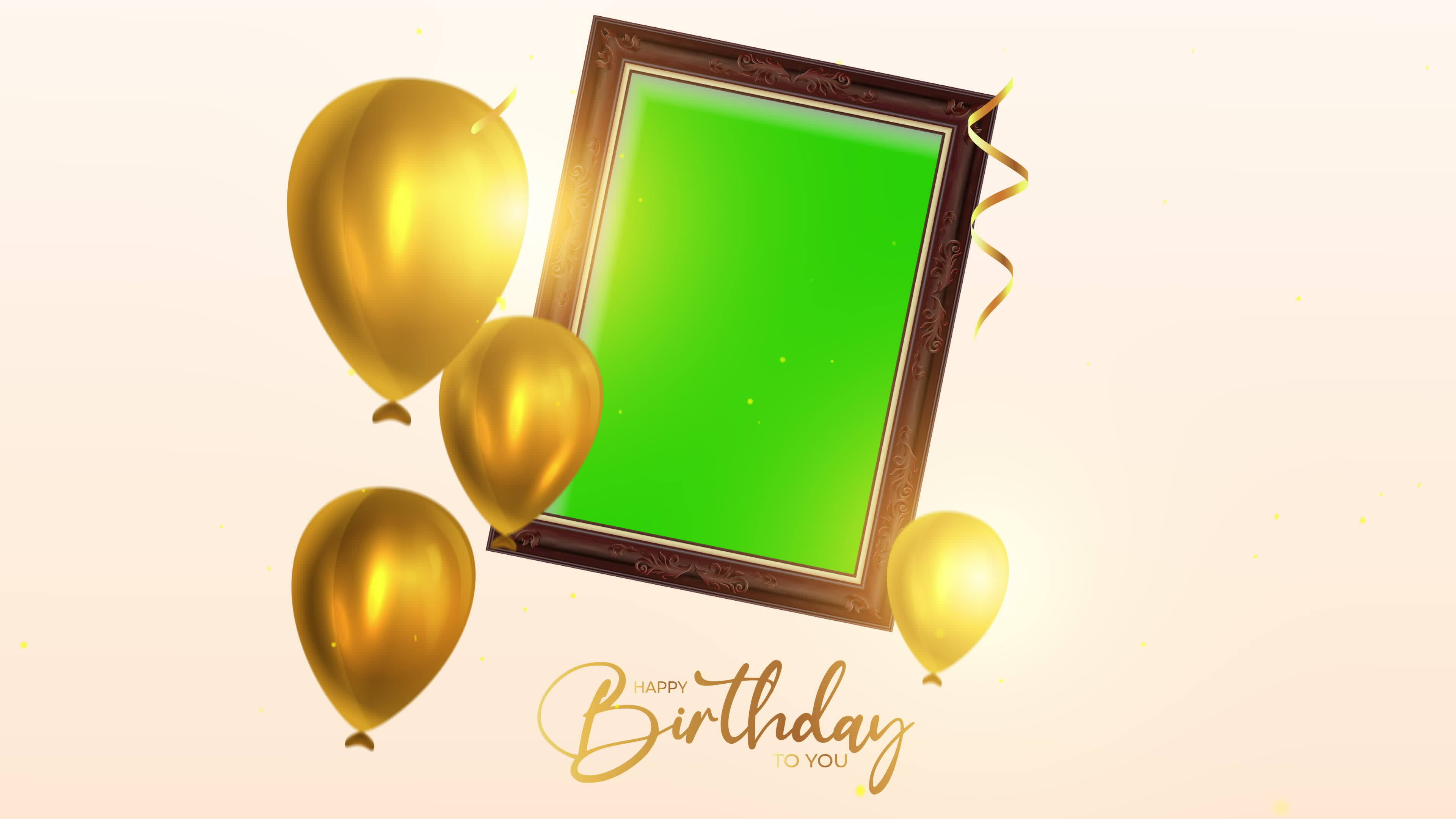 Happy birthday gold and frame for pic background 26286505 Stock Video