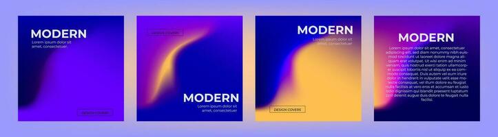 Set of covers design templates with vibrant gradient background. Trendy modern design. Applicable for placards, banners, flyers, presentations, covers and reports. Vector illustration. Eps10