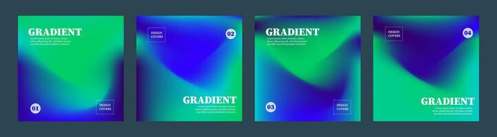 Set of covers design templates with vibrant gradient background. Trendy modern design. Applicable for placards, banners, flyers, presentations, covers and reports. Vector illustration. Eps10