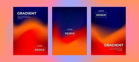 Set of covers design templates with vibrant gradient background. Trendy modern design. Applicable for placards, banners, flyers, presentations, covers and reports. Vector illustration. Eps10