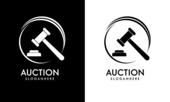 Hammer of law talk logo template design vector