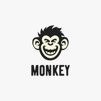 monkey head logo design template vector icon illustration