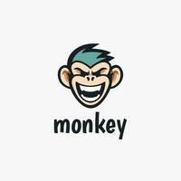 monkey head logo design template vector icon illustration