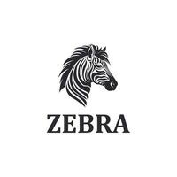 Monochrome silhouette black zebra logo design template vector icon illustration