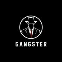detective logo design icon. mafia gangster criminal man logo design template vector icon illustration