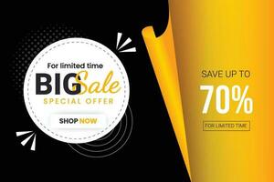 Vector mega sale discount banner set promotion with the yellow background and  super offer banner template with editable text effect