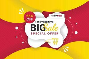 Vector mega sale discount banner set promotion with the yellow background and  super offer banner template with editable text effect