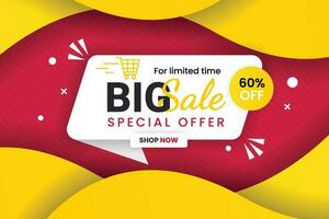 Vector mega sale discount banner set promotion with the yellow background and  super offer banner template with editable text effect