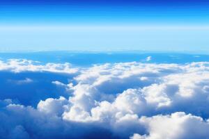 panorama above the clouds from the airplane window. photo