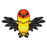 Cute western tanager bird cartoon flying vector