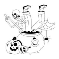 Trendy Magic Cauldron vector