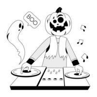 Trendy Halloween DJ vector