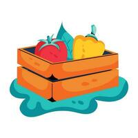 Trendy Food Crate vector