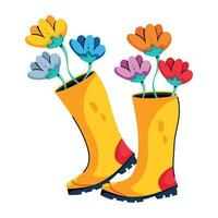 Trendy Garden Boots vector