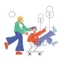 Trendy Shopping Enjoyment vector