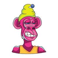 Trendy Monkey Beanie vector