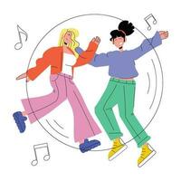 Trendy Friends Dancing vector