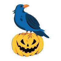 Trendy Halloween Crow vector