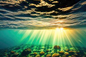 Sea Underwater Colorful Background. photo