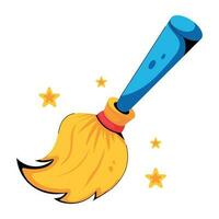 Trendy Witch Broom vector