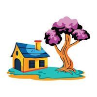 Trendy Spring House vector