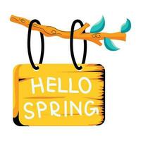 Trendy Hello Spring vector