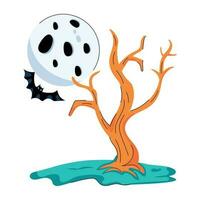 Trendy Spooky Tree vector