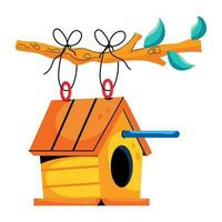 Trendy Bird House vector