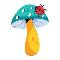Trendy Umbrella Mushroom vector