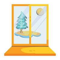 Trendy Window View vector