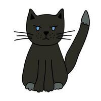 Hand drawn cat clipart. Cute pet doodle vector