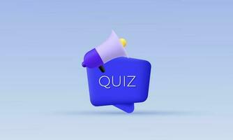 vector quiz symbol megaphone banner answer question 3d icon symbols isolated on background