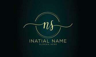 Ns initial handwriting signature logo design vector