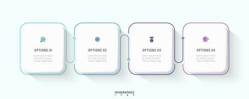 Vector Infographic label design template with icons and 4 options or steps. Can be used for process diagram, presentations, workflow layout, banner, flow chart, info graph.