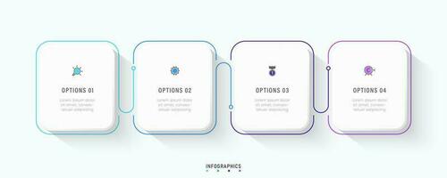 Vector Infographic label design template with icons and 4 options or steps. Can be used for process diagram, presentations, workflow layout, banner, flow chart, info graph.